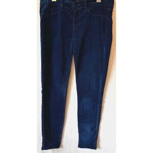 J Brand Jeans Velvet Pants Womens‎ Size 30 Libertine Mid Rise Super Skinny Blue